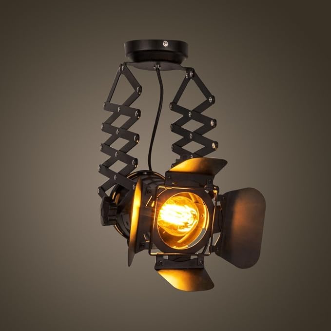 Telescopic Loft Industrial Iron Spotlight Vintage Ceiling Lights LED Shop Light Track Light Nordic Pendant Light Wall Lights Spotlight for Bar Cafe Shop
