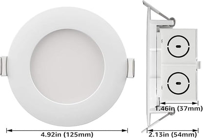 TORCHSTAR 4 Inch Integrated LED Recessed Ceiling Light with Junction Box, 9W Dimmable Downlight, 5000K Daylight, Airtight, UL & Energy Star Listed, Pack of 4