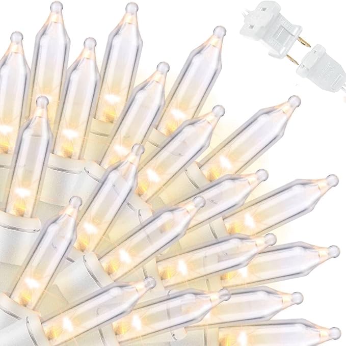 LAMPHOME 100 Count 19.6ft White Christmas Lights, Indoor Outdoor White String Lights, UL Mini Bulb Plug in Fairy Twinkle Lights for Bedroom Classroom Garden Patio Christmas Tree Decor