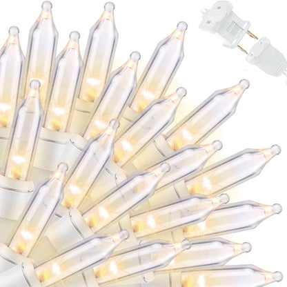 LAMPHOME 100 Count 19.6ft White Christmas Lights, Indoor Outdoor White String Lights, UL Mini Bulb Plug in Fairy Twinkle Lights for Bedroom Classroom Garden Patio Christmas Tree Decor