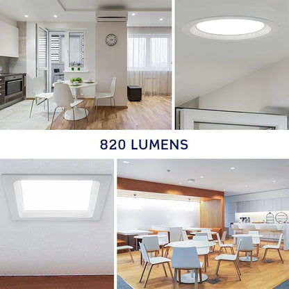 Leviton 4 in. Square Baffle Slim Downlight, 820 Lumens, 5 CCT Color Selectable 2700K-5000K, Dimmable, DBS40-S1W, White