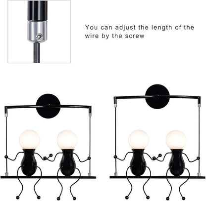 Kawell Humanoid Wall Light Fixtures Modern Wall Lamp Creative Wall Sconce Light Art Deco Max 60W E26 Base for Children Room Bedroom Bedside Living Room Stairs Hallway Restaurant Kitchen
