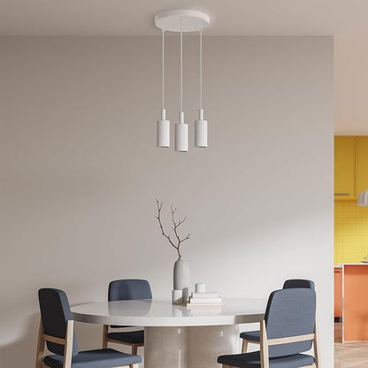 Canomo 10 Inches Chandelier Canopy Pendant Light Canopy Kit Ceiling Light Plate with All Hardware Includes Hook, Cord Grip for Chandelier Pendant Light (White, 10 Inch-3 Holes Light Fitting)
