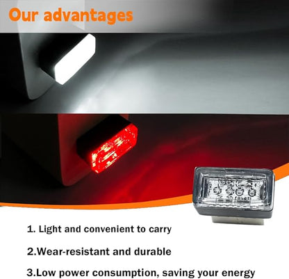 4PCS Car Interior Mood Lighting, Ambient Lighting Car, USB Light, USB Led, Durable, Lightweight and Convenient, Suitable for All Devices with USB Ports (White+Red)