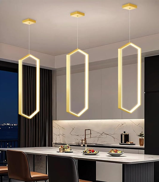 Ring Dimmable Pendant Lighting Adjust LED Mini Chandelier Ceiling Light Fixtures for Kitchen Island Dining Room Living Room Bedroom Hallway Gold