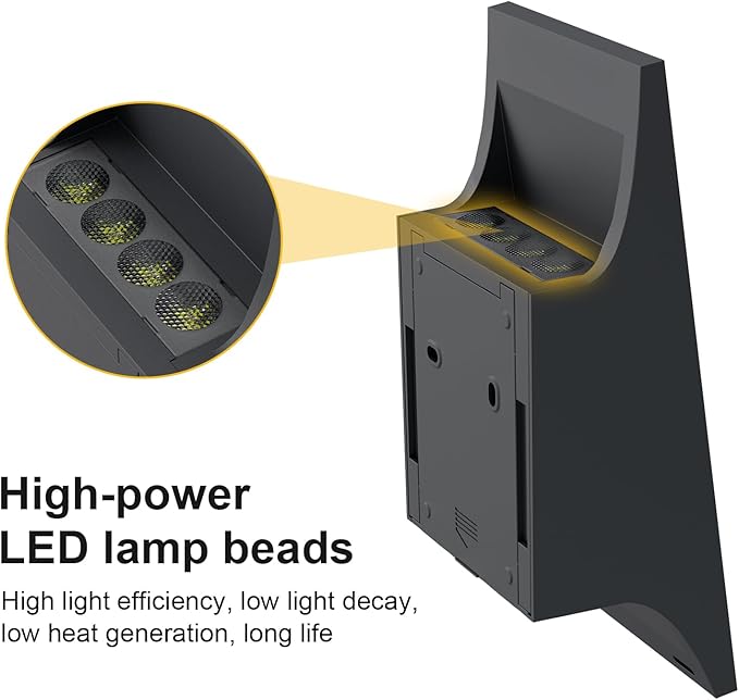 SOTTLOT Solar Sconce Lights Outdoor, Dimmable Solar Wall Lights Up and Down, 3000K 700LM Solars Lights Outdoor IP65 Waterproof for Yard Patio Garage Porch, 2pcs