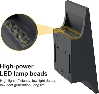 SOTTLOT Solar Sconce Lights Outdoor, Dimmable Solar Wall Lights Up and Down, 3000K 700LM Solars Lights Outdoor IP65 Waterproof for Yard Patio Garage Porch, 2pcs
