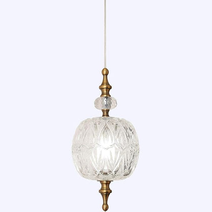 Antique Delicate Decorative Pattern Glass Ceiling Pendant Lighting Adjustable Mini Pendant Light for Kitchen Island Dining Room Bedroom with Original Design