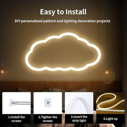 iNextStation Warm White LED Rope Lights 16.4FT/5M DC12V LED Strip Lights, IP65 Waterproof Silicone Neon Light Strip, Flexible Led Light Strip 0.98in Cut for DIY, Rope Led Lights for Bedroom(No Plug)
