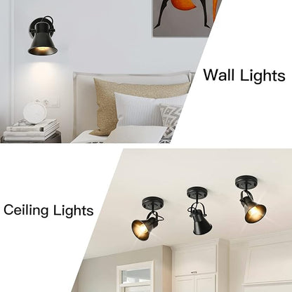 Track Light Modern Ceiling Spot Lighting Indoor, Adjustable Wall Mount Accent Light,for Bedroom Living Room Hallway Kitchen Painting(2 Pack)