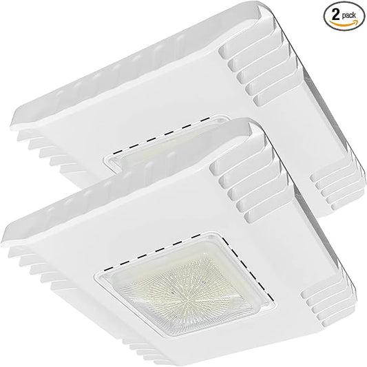 150W LED Canopy Light, 21000LM 5700K, Surface Mount LED Gas Station Ceiling Light, IP65 Outdoor Rated [600W HID/HPS Equiv.], High Bay Parking Garage Lighting, AC 90-277V, UL Listed (2 Pack)