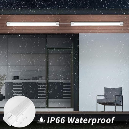Airand LED Shop Light Fixture 4FT Plug in Ceiling Lights Linkable LED Tube Light 5000K Plug in Light Fixture for Bathroom Garage Overhead with ON/Off Switch