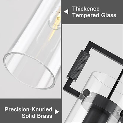 Mondern Black Kitchen Island Pendant Lights,12'' Glass Island Pendant Light,Farmhouses Knurled Pendant Light, for Kitchen,Dining Room,Bathroom,Bulb Included