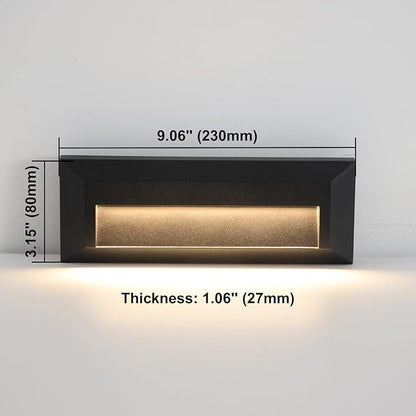 ZONK LED Outdoor Indoor Step Lights, Line Voltage 110-240V 2W Landscape Stair Lights, 9Inch Non-dimmable 3000K IP65 Waterproof Stairway Lighting, LED Deck Light, Retaining Wall Lights, 6Pack