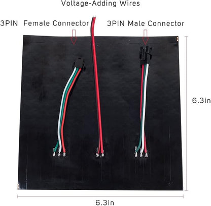 BTF-LIGHTING WS2812B ECO RGB Alloy Wires 5050SMD Individual Addressable 16X16 256 Pixels LED Matrix Flexible FPCB Full Color Works with WLED,SP802E,etc Controllers Image Video Text Display DC5V