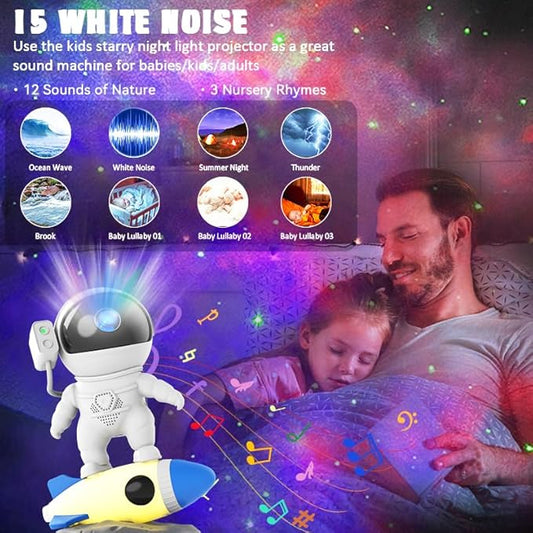 Star Projector, Galaxy Projector Night Light,Astronaut Starry Light Projector with Bluetooth Speaker Remote and Timer,Christmas Projector Light for Bedroom Decor,Game Rooms,Home Theatre