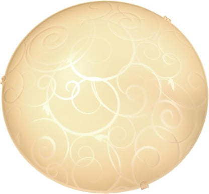 Simple Designs FM2007-WHT 10" Swirl and Shine Round Flush Mount Ceiling Light, for Living Room, Bedroom, Entryway, Hallway, White