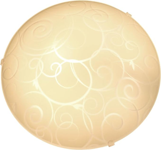 Simple Designs FM2007-WHT 10" Swirl and Shine Round Flush Mount Ceiling Light, for Living Room, Bedroom, Entryway, Hallway, White