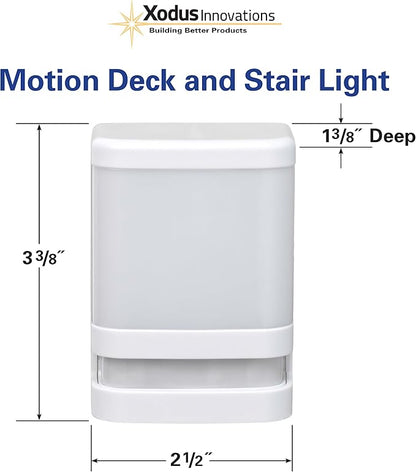 Xodus Innovations BL615-3 Battery Operated Motion Activated LED Deck and Stair Light, Outdoor or Indoor Use, Weather Resistant, White