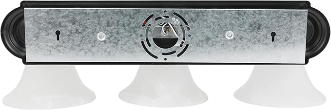 Design House 589796 Millbridge Vanity Light Dimmable with Frosted Glass for Above Bathroom Mirror, Matte Black, 3-Light