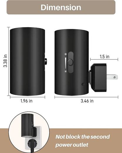 Night Lights Plug into Wall, LED Plug in Night Light with Light Sensor, 0-100LM Adjustable Brightness Wall Light, 5000K Daylight White, 2Pcs Dimmable Automatic Night Light for Hallway Bedroom Stairway