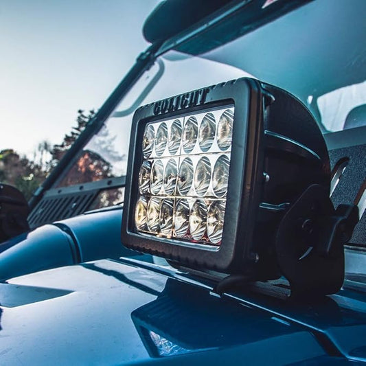 Golight|GXL Performance Spotlight LED Permanent Mount Flood Light For Work Trucks, Boats, RVs and More Marine Grade - Black