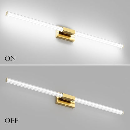Ralbay 48inch Gold Bathroom Vanity Lights Bar 36W Modern LED Gold Vanity Light Fixtures Over Mirror(5500K White Light)