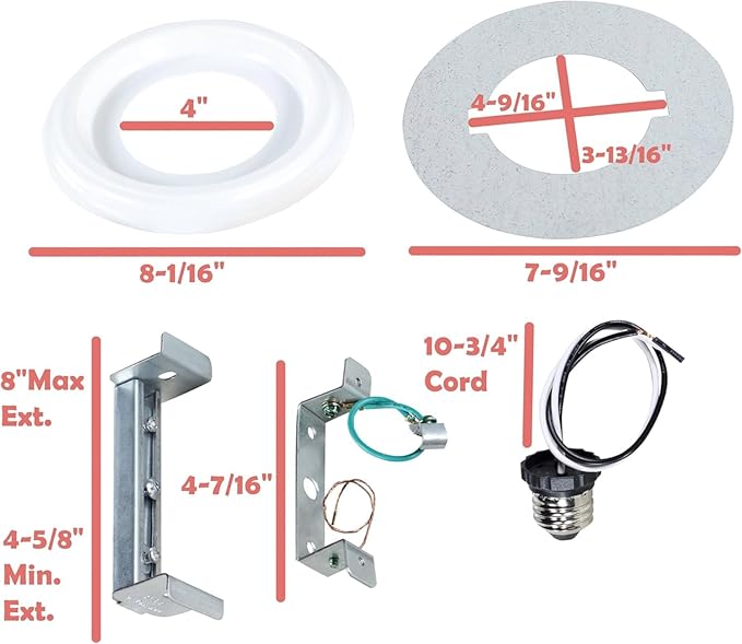 Aspen Creative 21067-12, Recessed Lighting Converter Kit, 8" Diameter, White Plastic Medallion, Set of 2