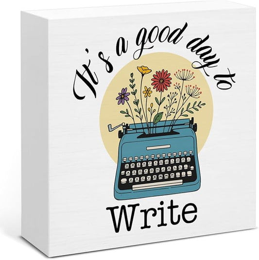Writer Gifts for Women Men, Funny Gifts for Writers Author Novelist Writing Lover, It's a Good Day to Write Wooden Sign Home Office Desk Decor