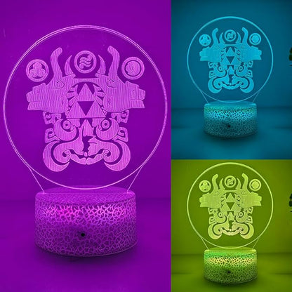 3D Night Light, 16 Color Changing Cartoon USB Desk Lamp, Crest of Hyrule Illusion Lighting with Remote Control for Home Decor Gift for Kids. (7)