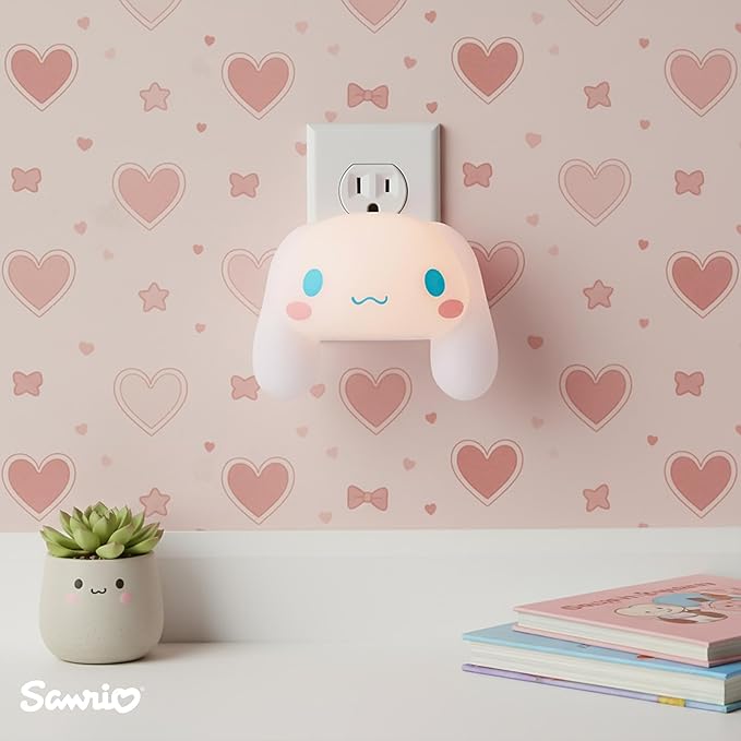 Ukonic Sanrio Cinnamoroll Face Plug-in Nightlight, LED Mood Light