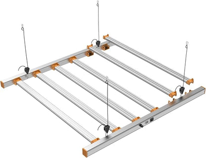 720W LED Grow Light, 2.7μmol/J Full Spectrum Grow Lamp, 360° Uniform Irradiation, Interchangeable Bars, Dual Dimming, Fanless Cooling for 4x4 5x5 ft Indoor Plants