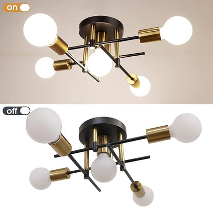 Modern Ceiling Light Fixture, Sputnik Chandelier, Mid Century Vintage Industrial Pendant Lighting for Living Room Bedroom Kitchen Dining Room Farmhouse