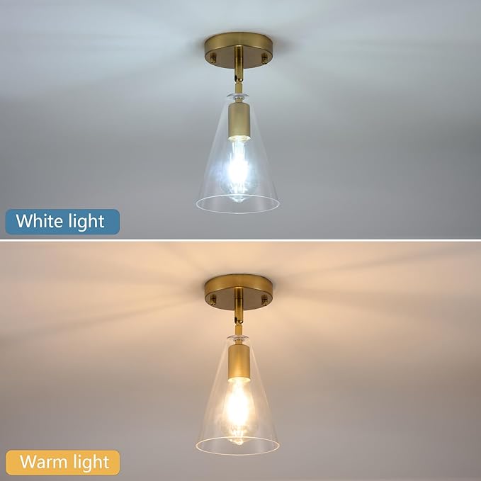 Dijiahua Gold Pendant Lights Kitchen Island 3 Pack, Modern Hanging Island Pendant Lights Over Sink with Clear Glass Shade,Small Chandeliers Adjustable Metal Tube Hanging Lighting for Table Bedroom