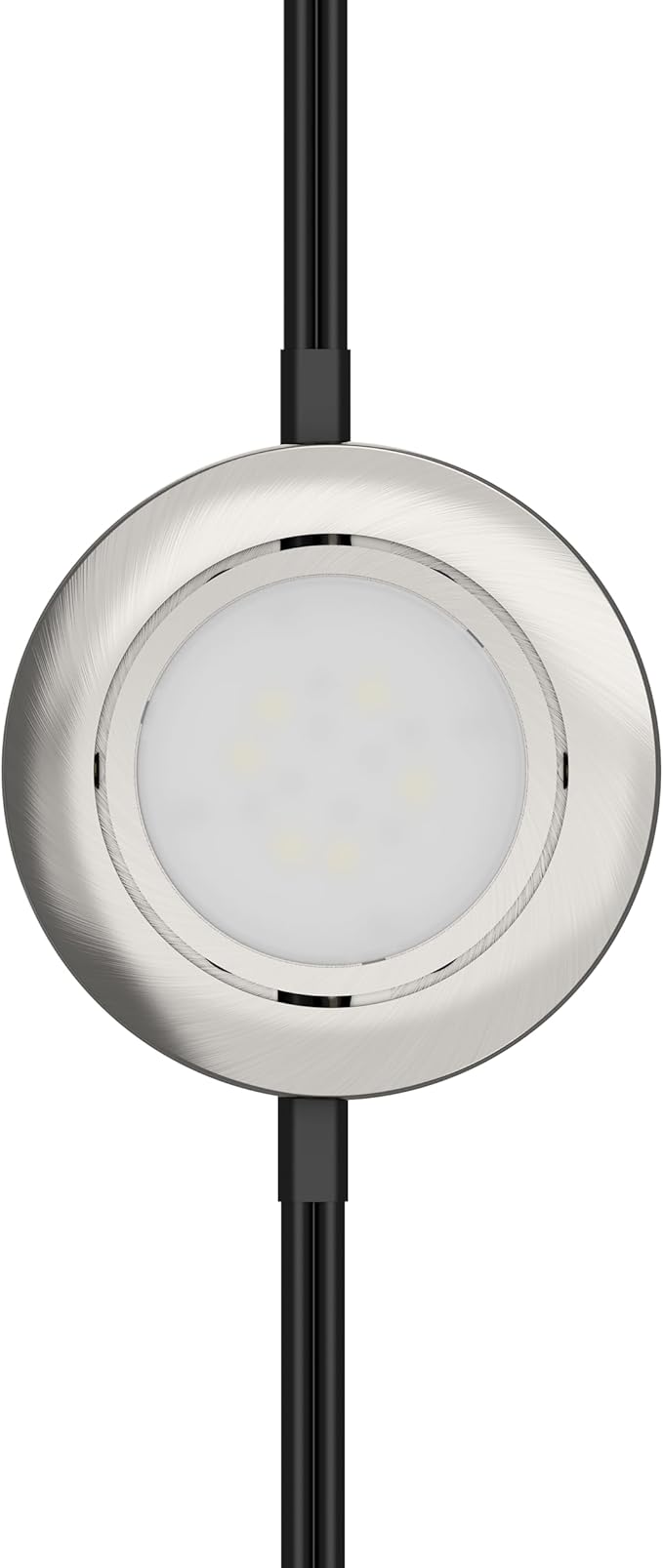 Getinlight LED Puck Lights, 2.75" Metal Housing, Wall-Dimmer Compatible, 2700K Warm White, Brushed Nickel Finish, Plug-in or Hardwired, ETL Listed, IN-0107-1-SN-27