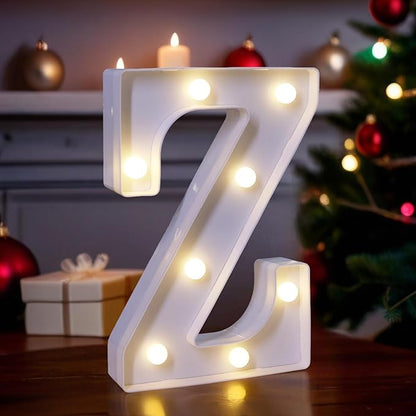 LED Light Up Marquee Letters, Battery Powered Decorative LED Letter Lights, Alphabet Light Up Letters for Wedding Birthday Party,Holiday Lamp or Home Bar Decoration (Letter Z)