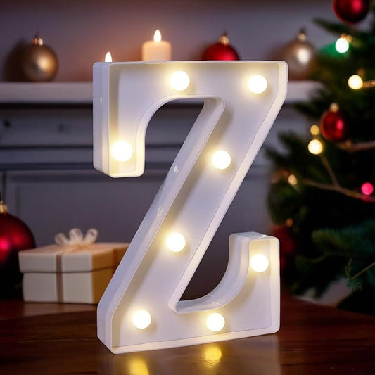LED Light Up Marquee Letters, Battery Powered Decorative LED Letter Lights, Alphabet Light Up Letters for Wedding Birthday Party,Holiday Lamp or Home Bar Decoration (Letter Z)