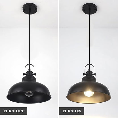 Black Pendant Lights Kitchen Island, 2 Pack Kitchen Island Lighting, Farmhouse Pendant Light Fixtures (11.41" W), Island Pendant Light for Kitchen, Dining Room, Bedroom