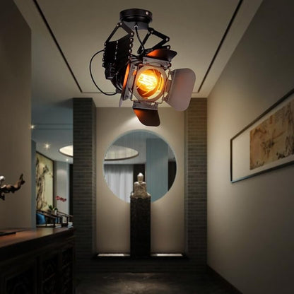 Telescopic Loft Industrial Iron Spotlight Vintage Ceiling Lights LED Shop Light Track Light Nordic Pendant Light Wall Lights Spotlight for Bar Cafe Shop