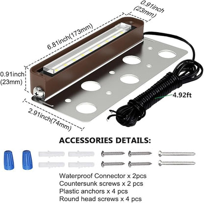 rosykite 7 Inch LED Retaining Wall Lights 4-Pack, 5W Hardscape Step Lights, 5CCT 2200K-5000K Tunable White, 12-24V Low Voltage Outdoor Paver Lights, ETL Listed Brown Landscape Lights for Stairs, Deck