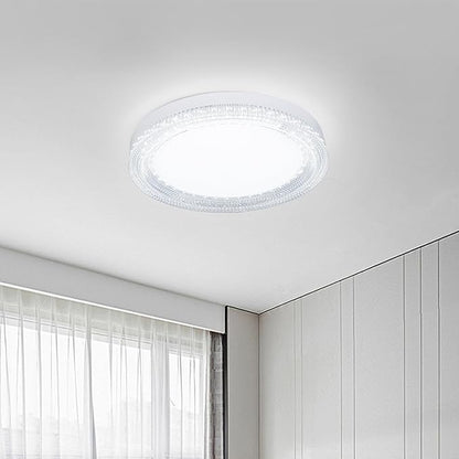 Ultra Thin 7 Inch LED Flush Mount Ceiling Light, 18W 5000K Hardwire Fixture, Round White Lamp for Kitchen Bedroom Hallway