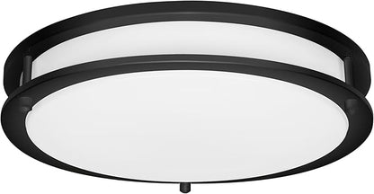 Sylvania 12" Slim Saturn Ring LED Light Fixture, 25W, 5 Temperature Select, Dimmable, 1800 LMS, Black, for Family Rooms/Hallways/Kitchens/Bedrooms - 1 Pack (67239)