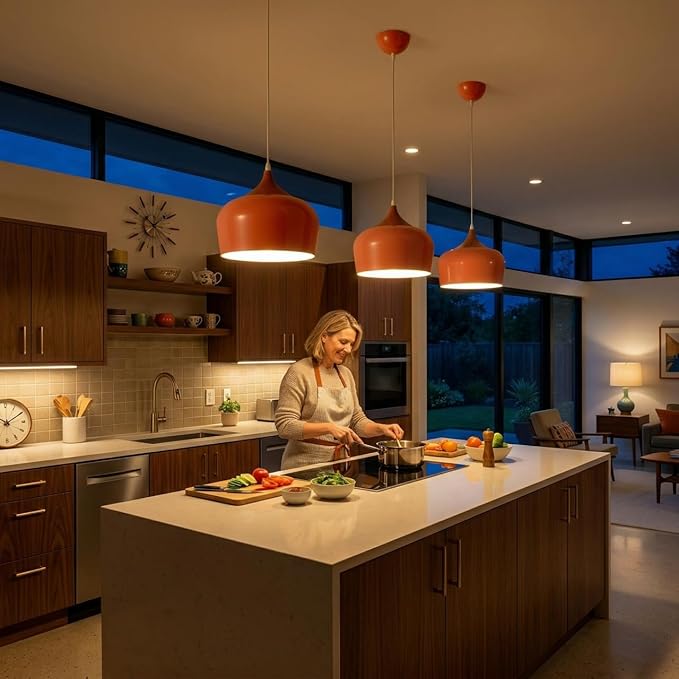 Modern Pendant Light Fxtures Kitchen, Hanging Light Fixtures Ceiling Mount, Wood Metal Shade Pendant Lamp for Dining Room, Bedroom, Living Room, Bathroom, Entryway, Small Chandelier, Pink