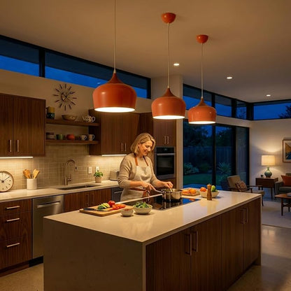 Modern Pendant Light Fxtures Kitchen, Hanging Light Fixtures Ceiling Mount, Wood Metal Shade Pendant Lamp for Dining Room, Bedroom, Living Room, Bathroom, Entryway, Small Chandelier, Pink