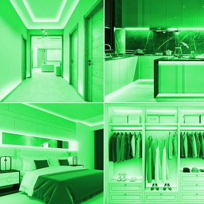 Battery Powered COB Led Strip Lights, 4.92Ft Battery Operated Green LED Strip Light, High Brightness Flexible LED Tape Lights for Room, Cabinet, Bedroom, Kitchen, Party, Home DIY Indoor Deco
