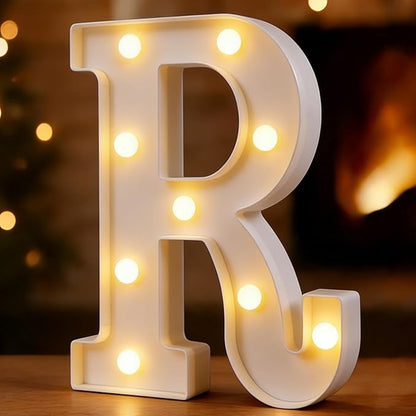 Small Led Marquee Letters, Light Up Letters, 8.58 Inch Led Letter Lights, Battery Powered Lighted Sign for Table, Party, Birthday, Christmas Decor (Letter R)
