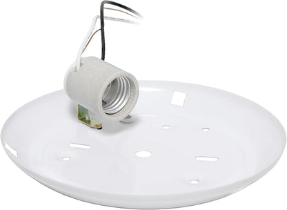 Simple Designs FM3000-WHT Round Flushmount Flush Ceiling Light with Scroll Swirl Design, White