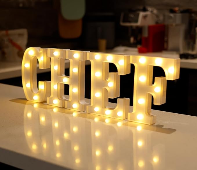 Small Led Marquee Letters, Light Up Letters, 8.58 Inch Led Letter Lights, Battery Powered Lighted Sign for Table, Party, Birthday, Christmas Decor (Letter F)