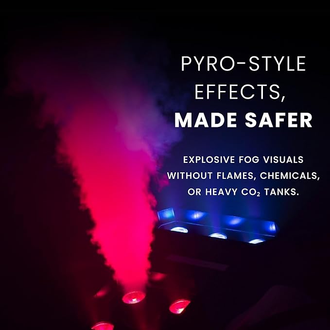 CHAUVET DJ – Geyser P7 Vertical Burst System | Pyrotechnic Style Output Without Fire Or CO2 | Dual LED Zones With RGBA UV Mixing | DMX & Wireless Remote Operation | Flexible Mounting Options
