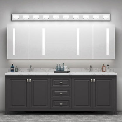 Ralbay 66inch Chrome Bathroom Vanity Lights Stainless Steel Acrylic LED Modern Chrome Bathroom Wall Lighting Fixtures